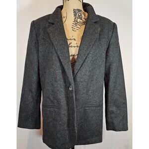 Sag Harbor Wool Rich Blend Womens Gray Blazer,  70% wool, Womens Sz 12P